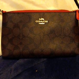 Pink and Brown coach purse.